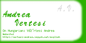 andrea vertesi business card